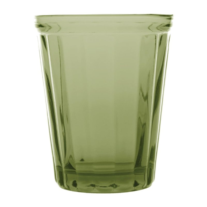 CR829 OLYMPIA PANELLED CABOT GLASS TUMBLER GREEN 260ML (6)