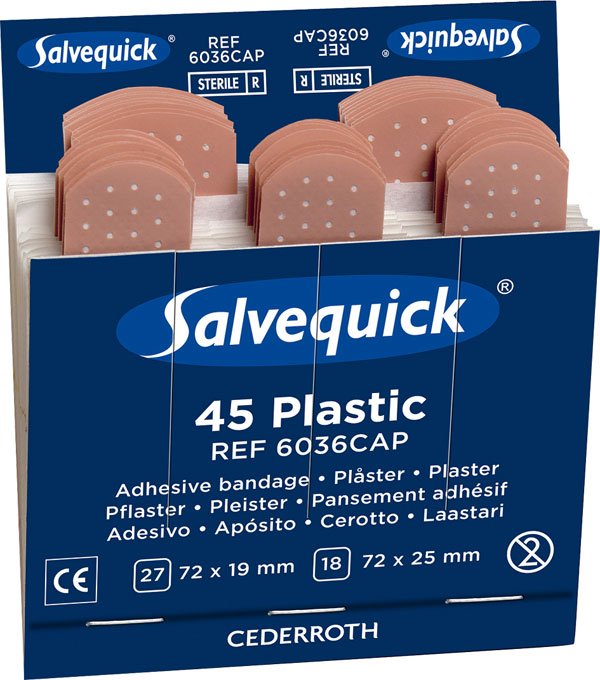 CM0542 SALVEQUICK PLASTID PLASTERS 6 X 45 (6)