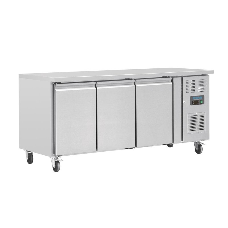 G597 POLAR U-SERIES TRIPLE DOOR COUNTER FRIDGE 417Ltr 350W R600A