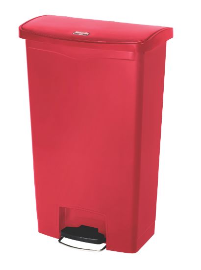 Rubbermaid Slim Step On Resin Front Pedal 68l - Red