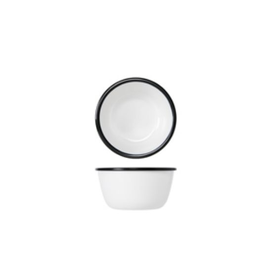 Black/White Melamine Athens Round Bowl 13 X 6.5cm (6)
