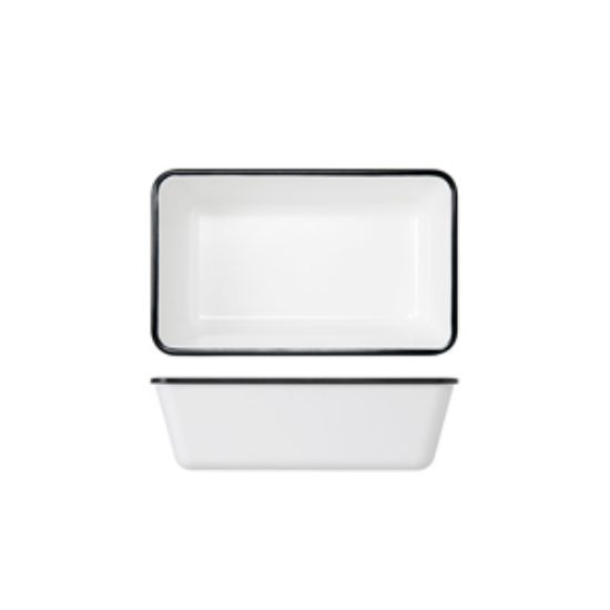 Black/White Melamine Athens GN1/4 Deep Dish 26.5 X 16.2 X 8cm