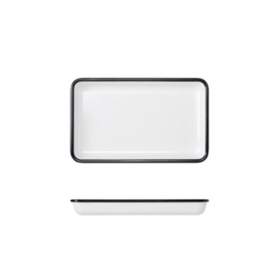 Black/White Melamine Athens GN1/4 Tray 26.5 X 16.2cm