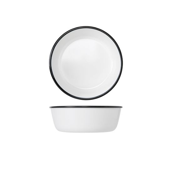 Black/White Melamine Athens Bowl 22.5 X 7.5cm (6)