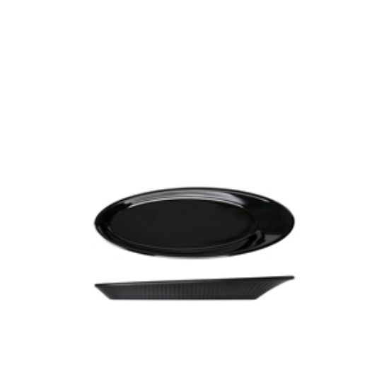 Midnight Black Boston Melamine Oval Plate 25.5 X 9.2cm (10)