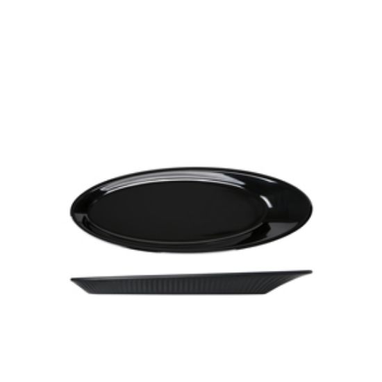 Midnight Black Boston Melamine Oval Plate 30.5 X 11cm (10)