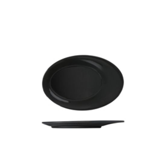 Midnight Black Boston Melamine Oval Plate 25.5 X 17.3cm (12)