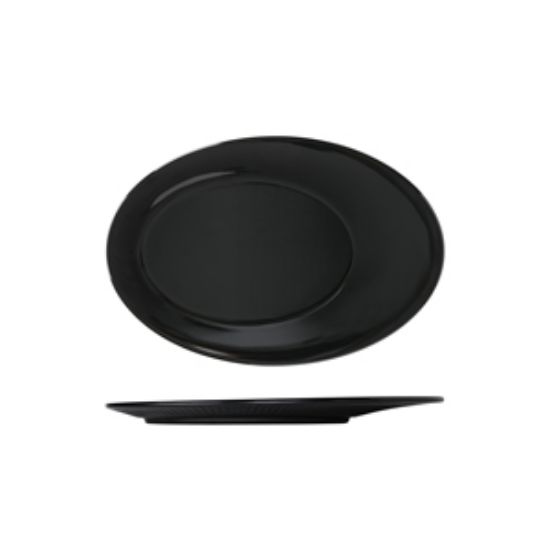 Midnight Black Boston Melamine Oval Plate 30.5 X 20.7cm (12)