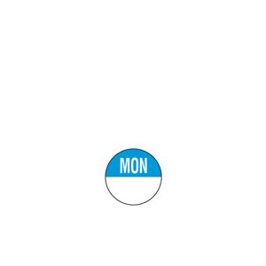 19mm Removable Day Of The Week Label Monday (1000)