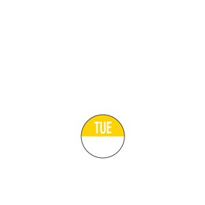 19mm Removable Day Of The Week Label Tuesday (1000)