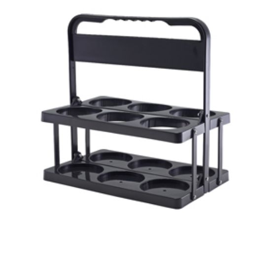 Genware Black Plastic Foldable Bottle Holder