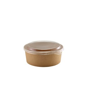 GENWARE COMPOSTABLE KRAFT SALAD BOWL WITH PET LID 1.3L (300PCS) *S