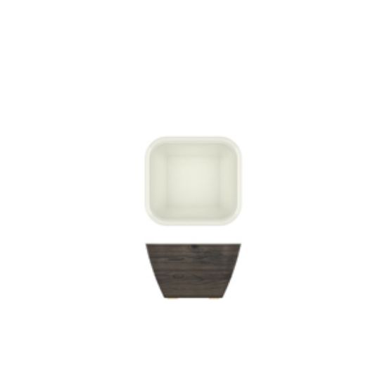 Oak/White New Haven Melamine GN1/6 Deep Dish 17.6 X 16.2 X 10cm