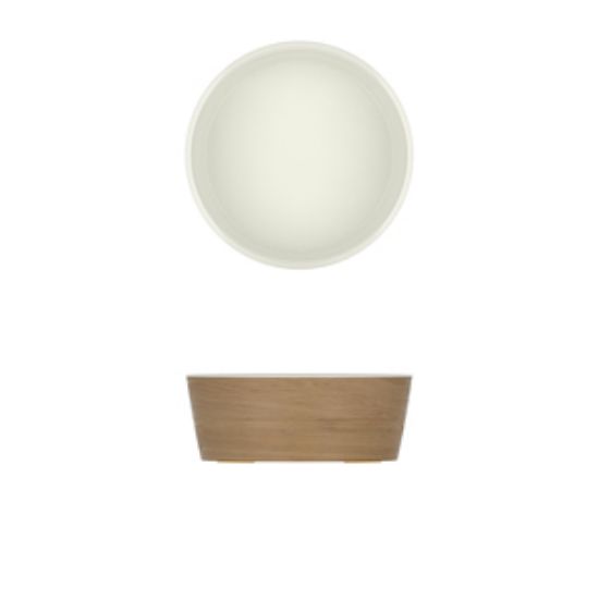 Light Oak/White New Haven Melamine Bowl 26.5 X 10cm