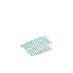 GREASEPROOF PAPER BAGS GREEN GINGHAM PRINT 17.5 X 17.5CM (1000) *S