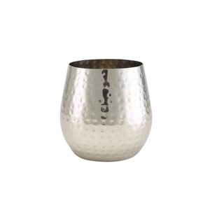 HAMMERED STAINLESS STEEL STEMLESS WINE GLASS 55CL/19.25OZ *S