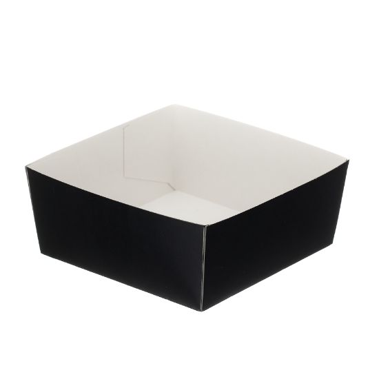 Black Folded Board Food Tray 4" X 4" (Case Of 500)