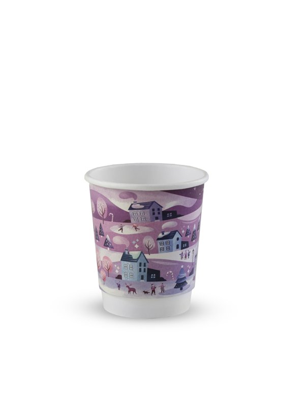 Vegware Double Wall Winter Hot Cups 8oz 79 Series (Case Of 500)