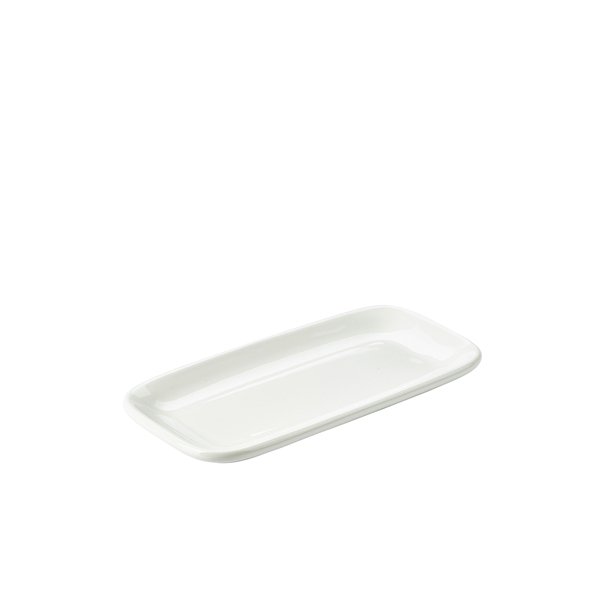 GENWARE PORCELAIN ROUNDED RECTANGULAR PLATE 24.5 X 12.5CM/9.75 X 5 (6)