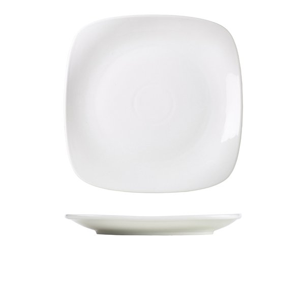 GENWARE PORCELAIN ROUNDED SQUARE PLATE 27CM/10.5 (6)
