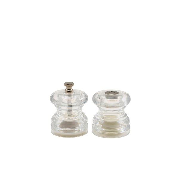 MINIATURE ACRYLIC PEPPER MILL & SALT SHAKER SET