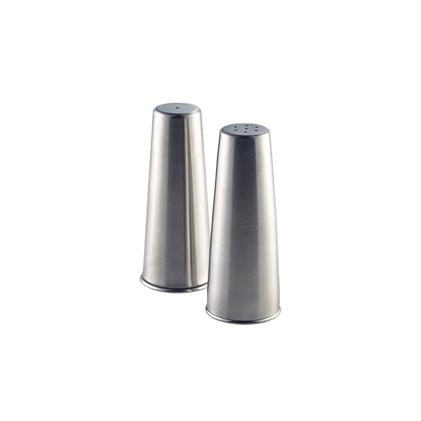 GENWARE STAINLESS STEEL CONICAL SALT & PEPPER SET