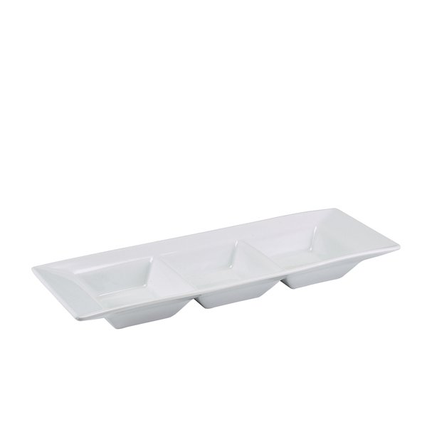 GENWARE PORCELAIN TRIPLE DISH 25.4 X 9CM/10 X 3.5 (6)