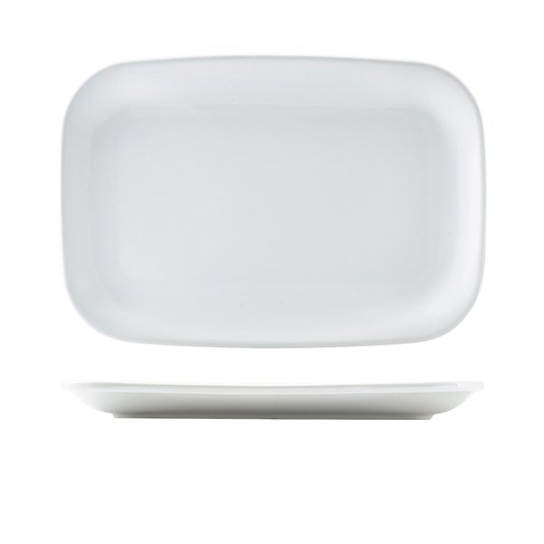 GENWARE PORCELAIN ROUNDED RECTANGULAR PLATE 35.5 X 24CM/14 X 9.5 (3)