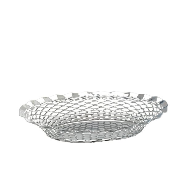 S/ST.OVAL BASKET 11.3/4""X9.1/4""