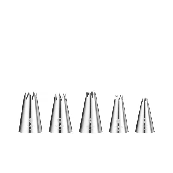 ICING TIPS 5 PIECE SET - SERRATED