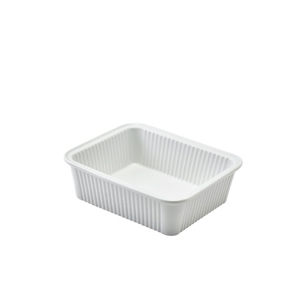 GENWARE PORCELAIN FLUTED RECTANGULAR DISH 16 X 13CM/6.25 X 5 (6)