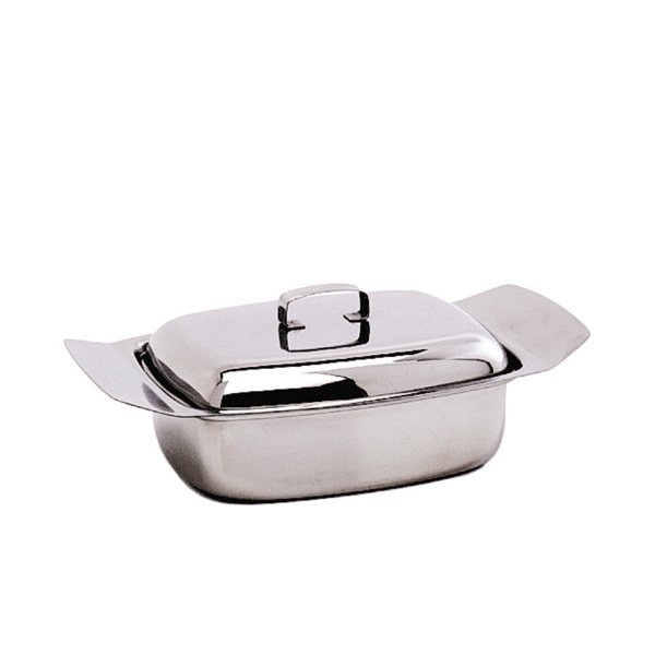 S/S BUTTER DISH & LID 250G (0.5LB)
