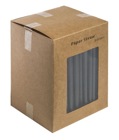 Black Paper Drinking Straw 5.5" Biodegradable (Pack Of 250)