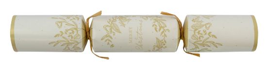 2025 Cream And Gold Wreath 12" Christmas Crackers (Case Of 50)