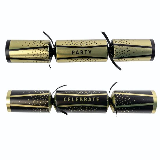 2025 Gold And Black Celebration 12" Christmas Cracker (Case Of 50)