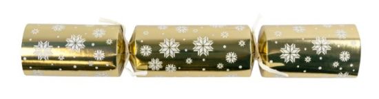 2025 Gold Snowflake 12" Christmas Crackers (Case Of 50)