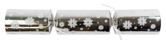 2025 Silver Snowflake 12" Christmas Crackers (Case Of 50)