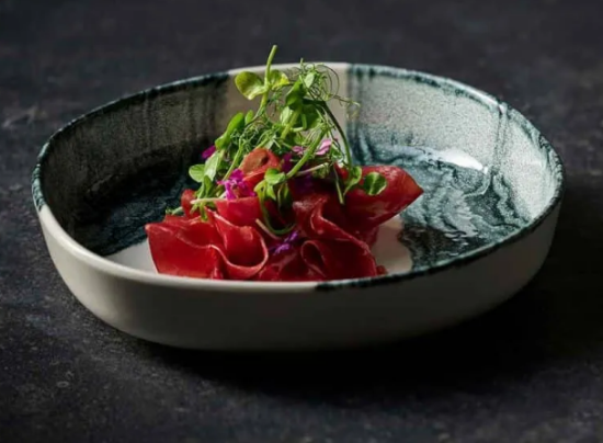 Churchill Organic Walled Tide Bowl Black 23cm (Case Of 12)