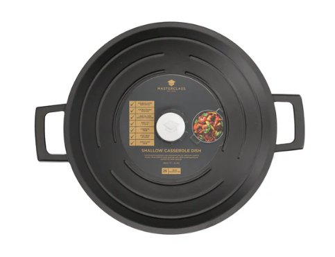 MASTERCLASS CAST ALUMINIUM 4LTR SHALLOW CASSEROLE DISH BLACK
