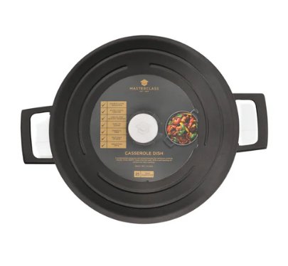 MASTERCLASS CAST ALUMINIUM 4LTR CASSEROLE DISH BLACK