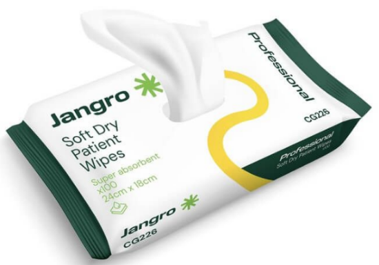 Jangro Soft Dry Patient Wipes 24 X 19 (100)