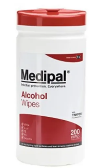Medipal Alcohol Wipes 70% Ipa 2ltr Canister (200)