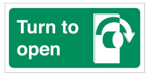 TURN CLOCKWISE TO OPEN SIGN