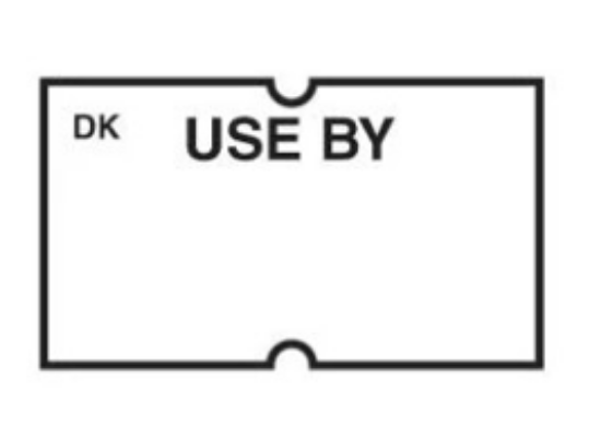 Use By Stickers (Gun) One Line White (8000)