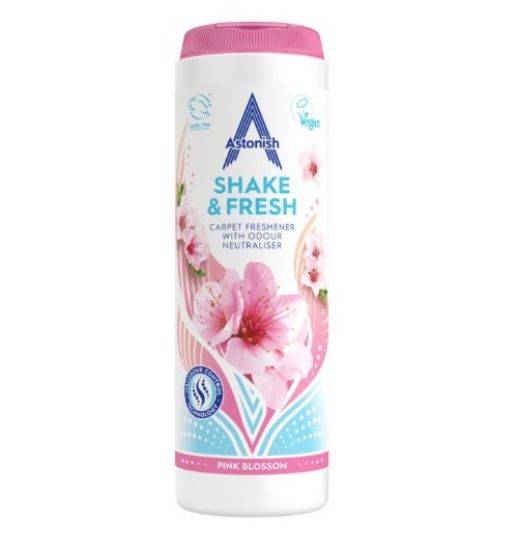 Astonish Shake & Fresh Carpet Refresher With Odour Neutraliser Pink Blossom 350g