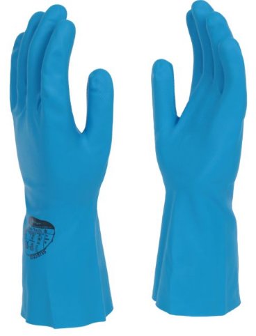Nitri Techr Iii Blue Flock Lined 33cm Nitrile Rubber Glove Size 9 (48 Pairs)