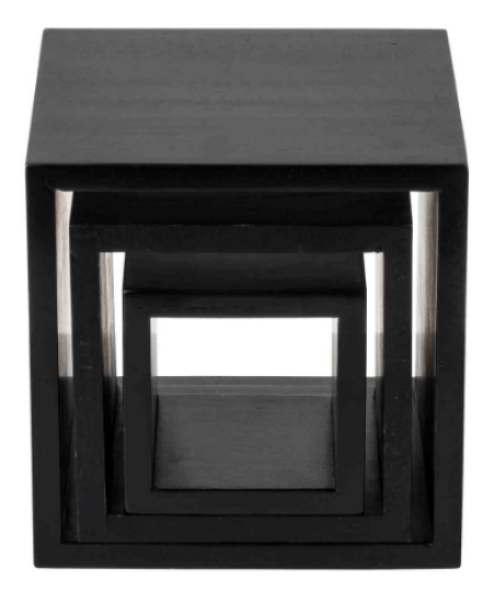 Set Of 3 Square Riser Set Black