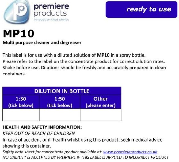 SELDEN MP10 TRIGGER SPRAY LABEL ROLL (25)