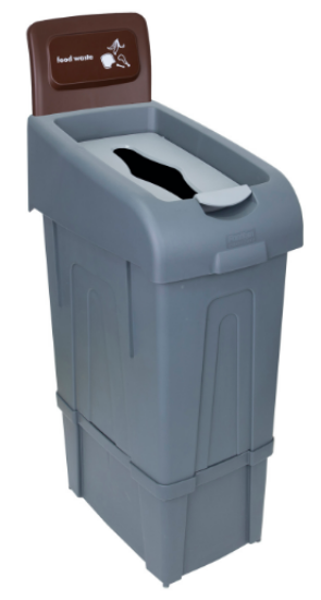 Procycle 80ltr Recycling Bin, Lid And Brown Printed Back Panel For Food