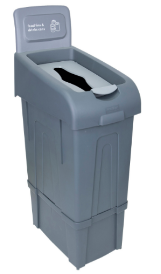 Procycle 80ltr Recycling Bin, Lid And Grey Printed Back Panel For Metal